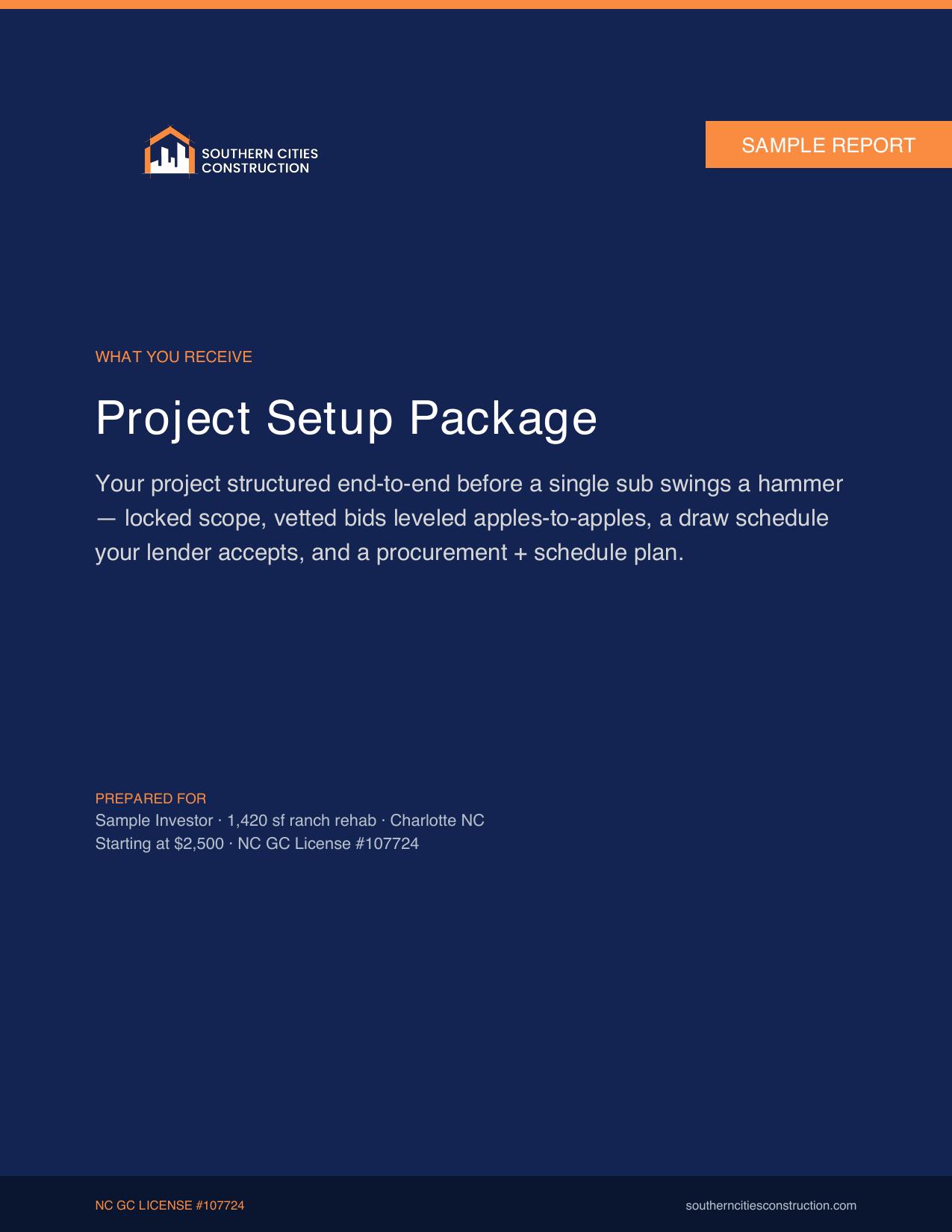 Project Setup & Contractor Coordination — sample report cover